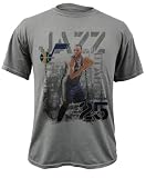 Al Jefferson Utah Jazz Titanium Caged Player Soft Hand Pigment-Dyed Premium T-Shirt