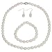 Genuine Freshwater White Pearl Necklace Bracelet & Earring Set