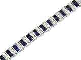 14K 7.70 CTW Baguette Sapphire & Diamond Bracelet