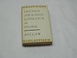 Produkt-Bild: Deutschsprachige Literatur im &Uuml;berblick (Reclams Universalbibliothek, 94)