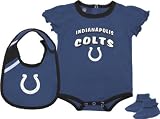 Indianapolis Colts Infant Blue Creeper, Bib, and Bootie Set