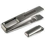 M-Clip Brushed Stainless w/ Polished Border Money Clip w/Initial Box