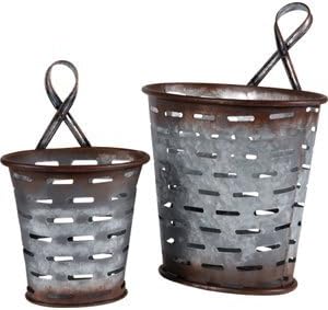 Metal Olive Wall Bucket