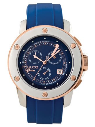 MULCO Chronograph silver bezel blue dial watch MW4-9063-046 MULCO Chronograph silver bezel blue dial watch MW4-9063-046