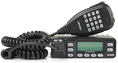 LEIXEN VV-898E Dual Band Car Radio Two Way Radio, 136-174/400-480MHz, 5W/10W/25W, 2.5K Step Mobile Transceiver Amateur Ham Radio, with Programming Cable + Car Charger, Black