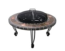 Uniflame Slate-and-Marble Firepit with Copper Accents