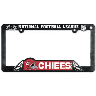 Kansas City Chiefs Black Plastic License Plate Frame