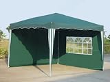 Falt Pavillon 3 x 3 m grün mit 2 Seitenteilen