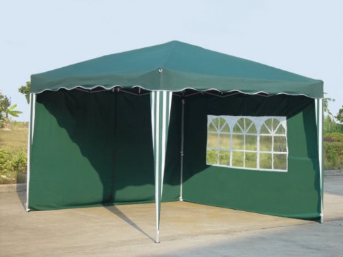 Falt Pavillon 3 x 3 m grün mit 2 Seitenteilen