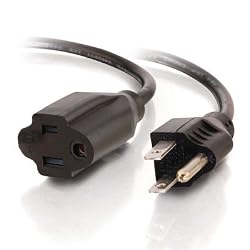 1ft Outlet Saver 18 AWG Power Extension Cord (Nema 5-15r to Nema 5-15p)