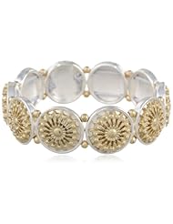 NINE WEST VINTAGE AMERICA "Calico Duo" Two-Tone Stretch Bracelet, 2.3"