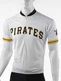 MLB Men's Pittsburgh Pirates Short Sleeved Cycling Jersey (White, Small)