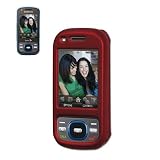 New Fashionable Perfect Fit Hard Protector Skin Cover Cell Phone Case with clip for Samsung Exclaim M550 Sprint - Red