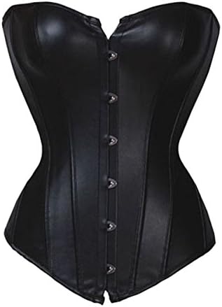 Sue Shop Wholesale Womens Faux Leather Waist Trainer Corset/Bustiers for Weight Loss,Black,XL