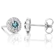 1/3ct TW Treated Fancy Blue Diamond Stud Earrings in 14kt Gold