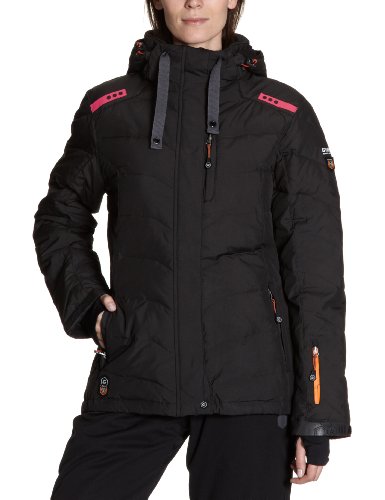 Killtec 19104  Damen Daunenjacke mit abzipbarer Kapuze Menolda, schwarz/pink (200), 40