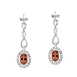 14K White Gold Madeira Citrine and Diamond Earrings