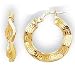 Jewelry : 14k Yellow Small Greek Key Twisted Hoop Earrings