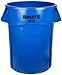 Rubbermaid Commercial Products BRUTE Heavy-Duty Round Trash/Garbage Container, 44-Gallon, Blue, for Landscapers/Construction Sites/Restaurants/Back of House/Offices/Warehouses/Commercial Environments