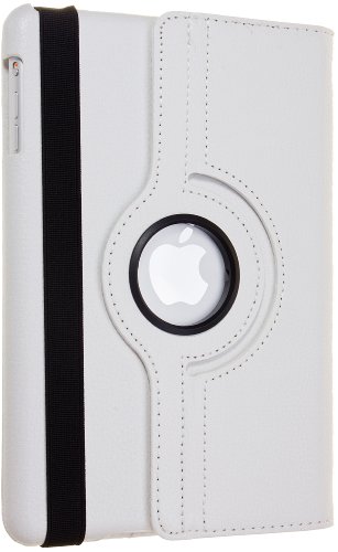 Cimo Smart Series 360 Degrees Rotating Vegan Leather Case for the new Apple iPad Mini (White)