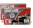 Maxell UR60 Normal Bias Audiocassettes, 2 Pack