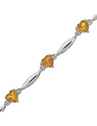 Citrine Heart and Diamond Bracelet