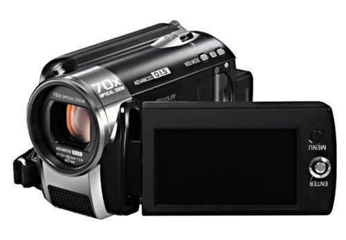 Panasonic SDR-H80 EG9-K SD/HDD Camcorder (SD/SDHC-Card, 60GB Festplatte, 70-fach opt. Zoom, 6,9 cm (2,7 Zoll) Display) schwarz
