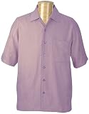 Floral jacquard silk camp in Orchid, Size 2XL