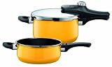 Silit 1010173311 Schnellkochtopf Sicomatic econtrol Duo 4.5 und 3 Liter, crazy yellow