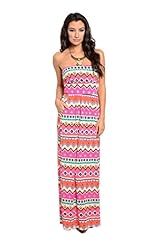 Junior Strapless General Print Ankle Length Knit Maxi Dress 