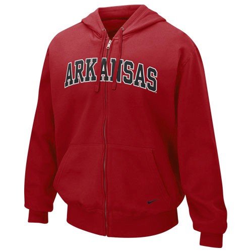 Nike Arkansas Razorbacks Cardinal Classic Full Zip Fleece Hoody Sweatshirt