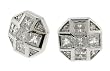 Men's Sterling Silver Earrings with Clear CZs - Square Cushion - 15 x 15 mm