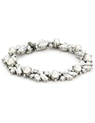 Ben-Amun Jewelry Pearl and Crystal Bracelet, 7.25"