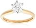 Certified 14k Yellow Gold Round Solitaire Diamond Engagement Ring (1 cttw, H-I Color, SI2-I1 Clarity), Size 7