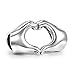 SOUFEEL Fingers With Heart Charm Beads for Bracelets 925 Sterling Silver Charm Bracelet Stoppers for European Bracelets Gift for Women Girls Kids on Birthday, Anniversary Christmas, Valentine's Day