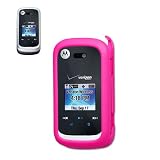 New Fashionable Perfect Fit Hard Protector Skin Cover Cell Phone Case with clip for Mororola ENTICE W766 Verizon - Hot Pink