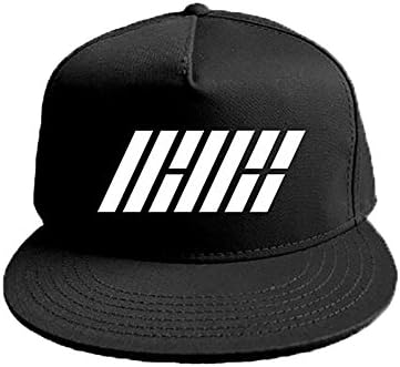 Fashion Unisex Men Women Casual Korean Group Band Flat Brim Hat Baseball Cap (IKON-black)