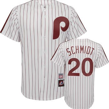 Mike Schmidt Philadelphia Phillies Majestic Maroon Pinstripe Cooperstown Replica Jersey - XL