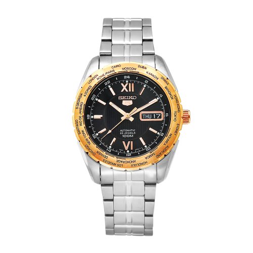 Seiko Men's SNZG62 Sports Stainless-Steel Automatic World Time Watch