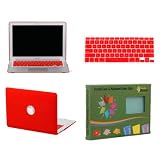 Bundle Monster Apple MacBook Air 13" Crystal Hard Case Shell and Keyboard Sleeve Cover Combo - Red - Fits only the MacBook Air 13" Size