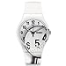 Swatch Enlarge Time White Dial White Silicone Strap Unisex Watch SUOW704