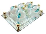 ArtisanStreet's Blue Flip Flop Design Ornaments. Sold in Pack of Six. Hand Painted Clear Glass Balls. For Christmas Tree Or Stocking Stuffer. Made To Order & Signed By Artisan.