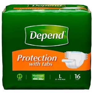 Depend Fitted Maximum Protection Briefs -- Size Large Case/64