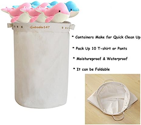Gutrader147 Waterproof Cottonfabric Folding Clothes Laundry Hamper