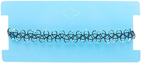 Turquoise Pearlized Beads Woven Tattoo Choker