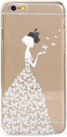 Iphone 6 Plus Case,Fashion Hard Butterfly Dress Girl Design Princess Pattern Premium Pc Cover Apple Iphone 6 plus(5.5inch sky blue dress)