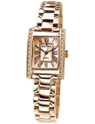 Gemorie Women Fashion Cubic Zirconia Watch with Steel Band in Rose Gold Plating (129012-RG)