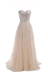 Modest Strapless Sequined Tulle Prom Dress/Party Dress 