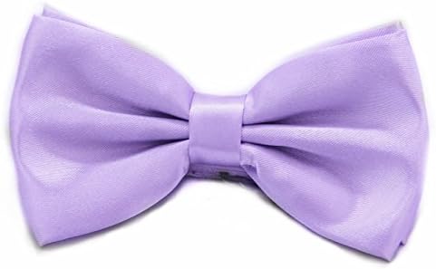 KIKIQIA Men's 32 Different Solid Colors of Banded Bowties Lavander