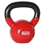 GoFit 15-Pound Red Kettlebell with Vinyl Coating, Training DVD and Exercise Booklet